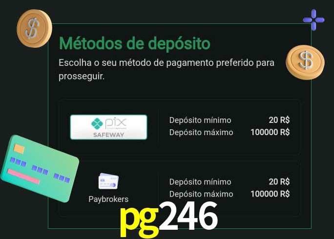 O cassino pg246 oferece uma grande variedade de métodos de pagamento